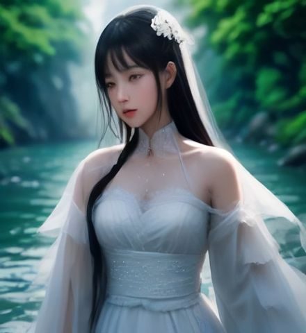 气质系美女图——深色背景下穿着优雅旗袍的女性，珠宝点缀，眼神深邃，东方美学典范