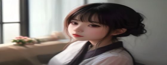 美女图后期处理后的成品——莫兰迪色调，肤色温润光泽，背景虚化柔和，整体呈现高级气质感